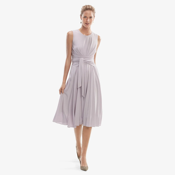 MM Lafleur Dresses & Skirts - MM Lafleur Hanna Sleeveless Crewneck Wrap Tie Waist Midi Dress Lavender Purple S